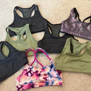 Old Navy Girls Racerback Sports Bras - Black, Olive, Purple, Pink Floral